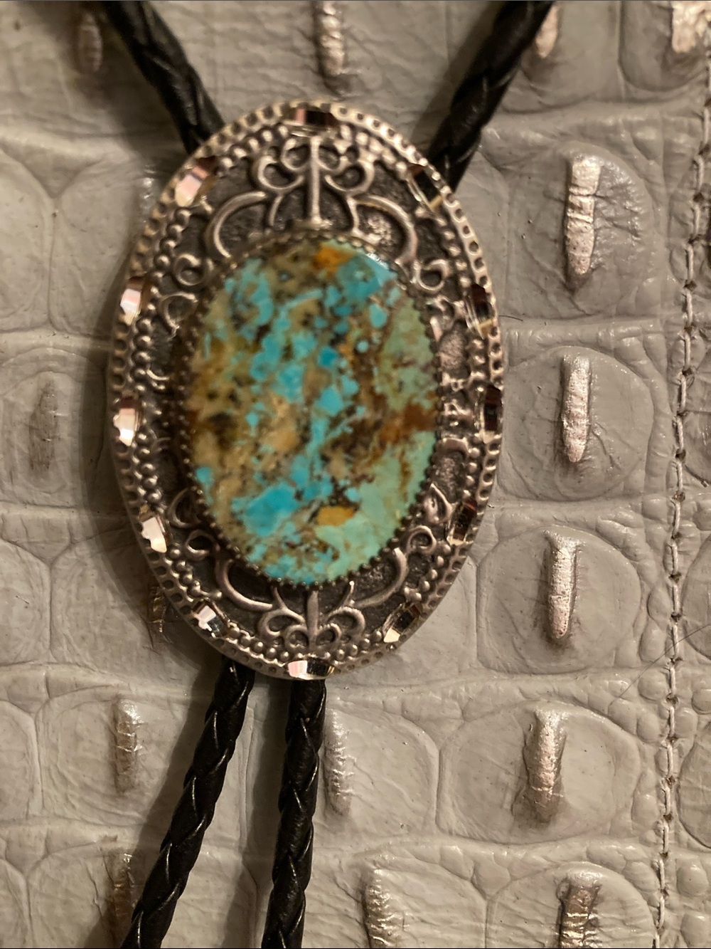 Dancing Cactus Designs OOAK Oakley Fringe Bag w/Authentic Turquoise Bolo NWOT - Picture 4 of 10